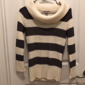 Gray/White Striped Sweater